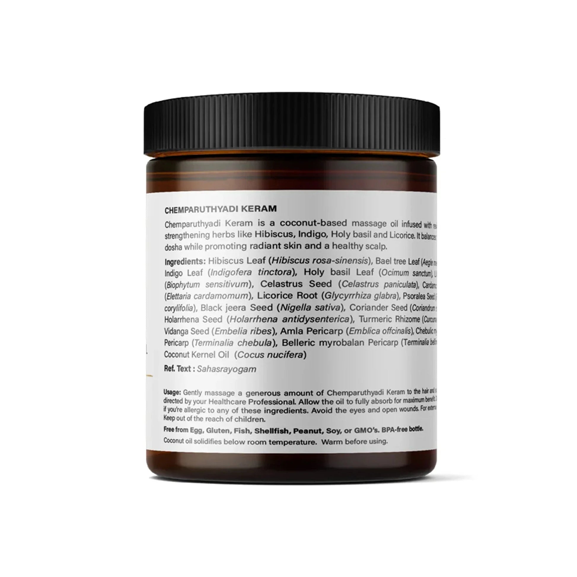 Hibiscus Hair and Skin Oil - Chemparuthyadi Keram 6.8 fl oz (200 ml) 