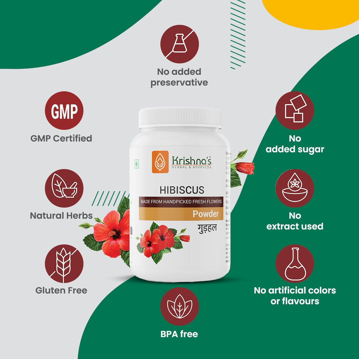 Krishna'S Herbal & Ayurveda Hibiscus Powder 