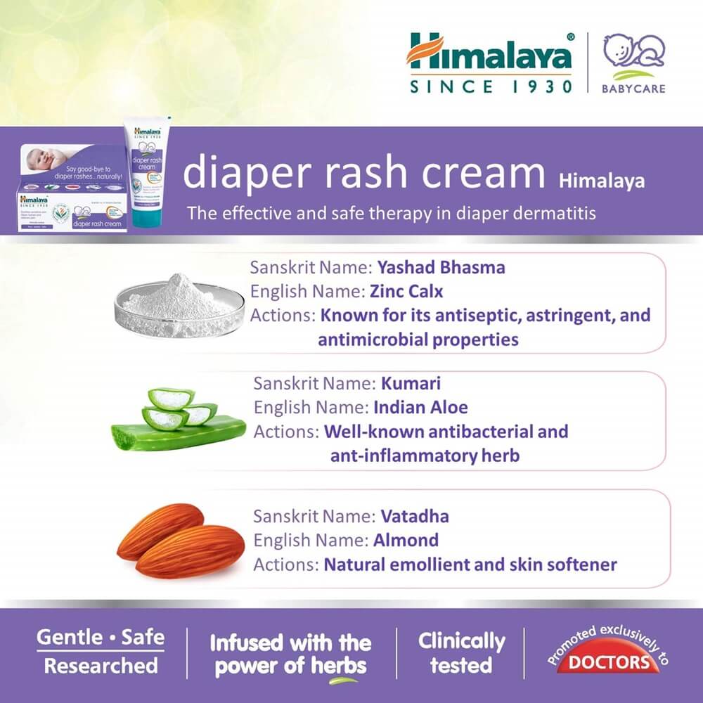 Himalaya Diaper Rash Cream | Ayurvedic Soothing Cream for Baby Diaper Rash Relief & Prevention 