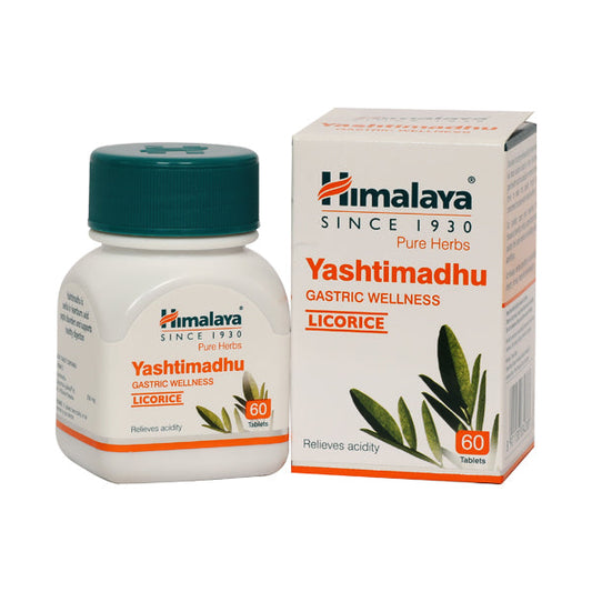 Himalaya Yashtimadhu Tablet (60tab) For Heartburn, Acidity (GURD), Gastritis, Ulcers and Non-Ulcer Dyspepsis 