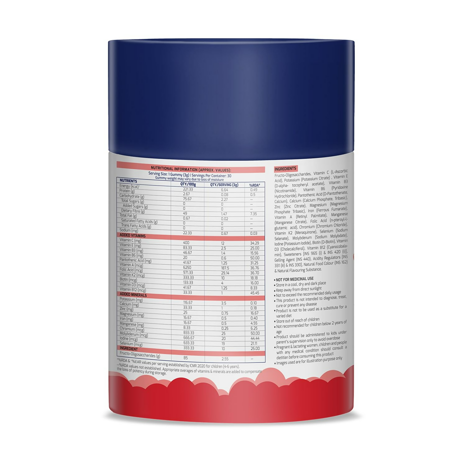 Gritzo Super Gummies, Multivitamin for Kids (Natural Strawberry & Natural Orange Flavours)