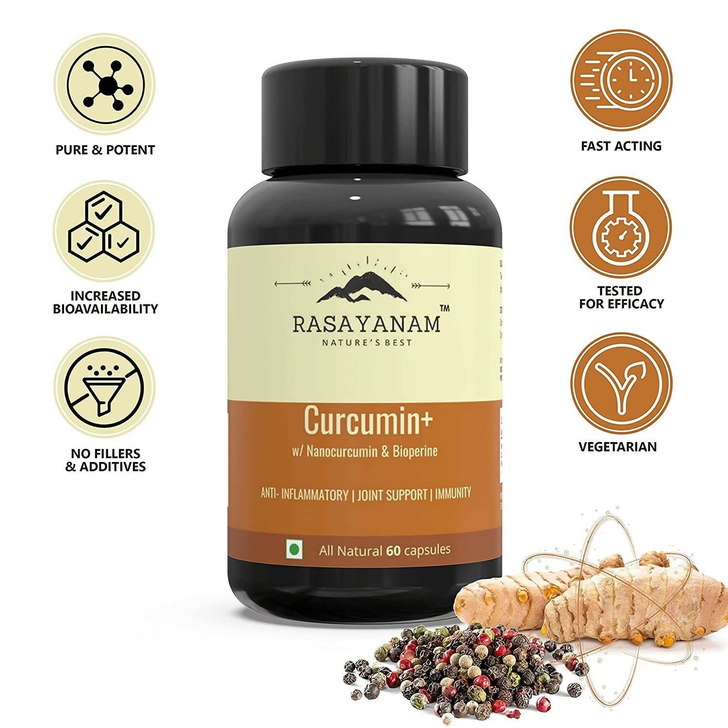 Rasayanam Curcumin+ Capsules - Grab2buy