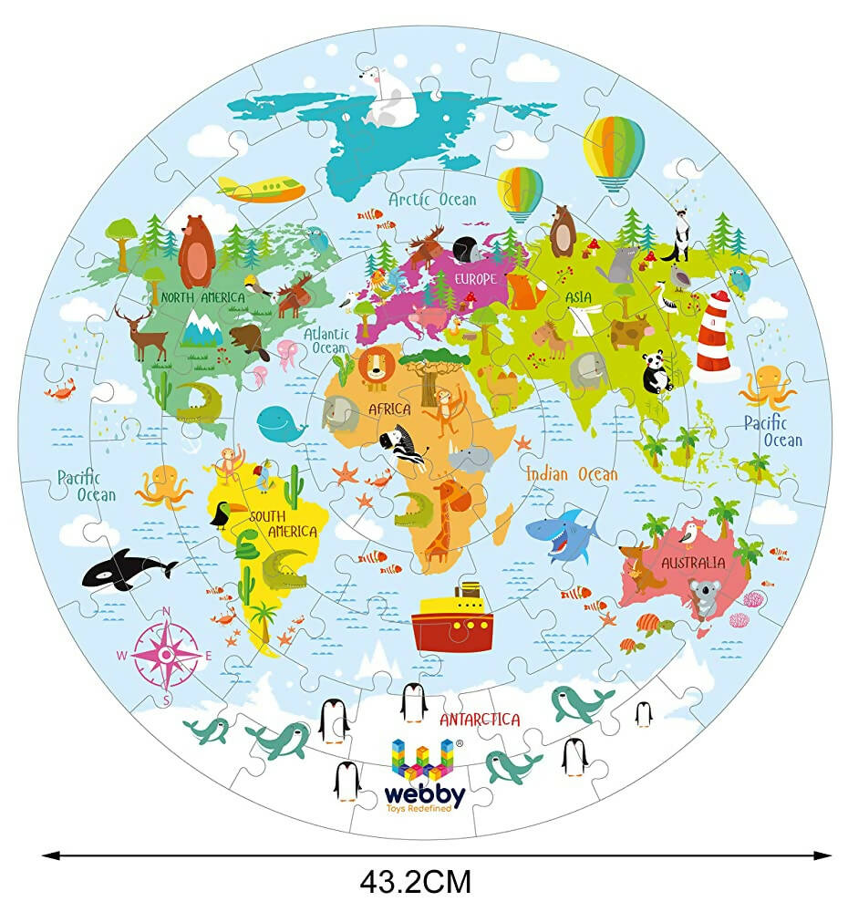 Webby Amazing World Map Jigsaw Floor Puzzle 60 Pcs  Grab2Buy Webby Grab2Buy