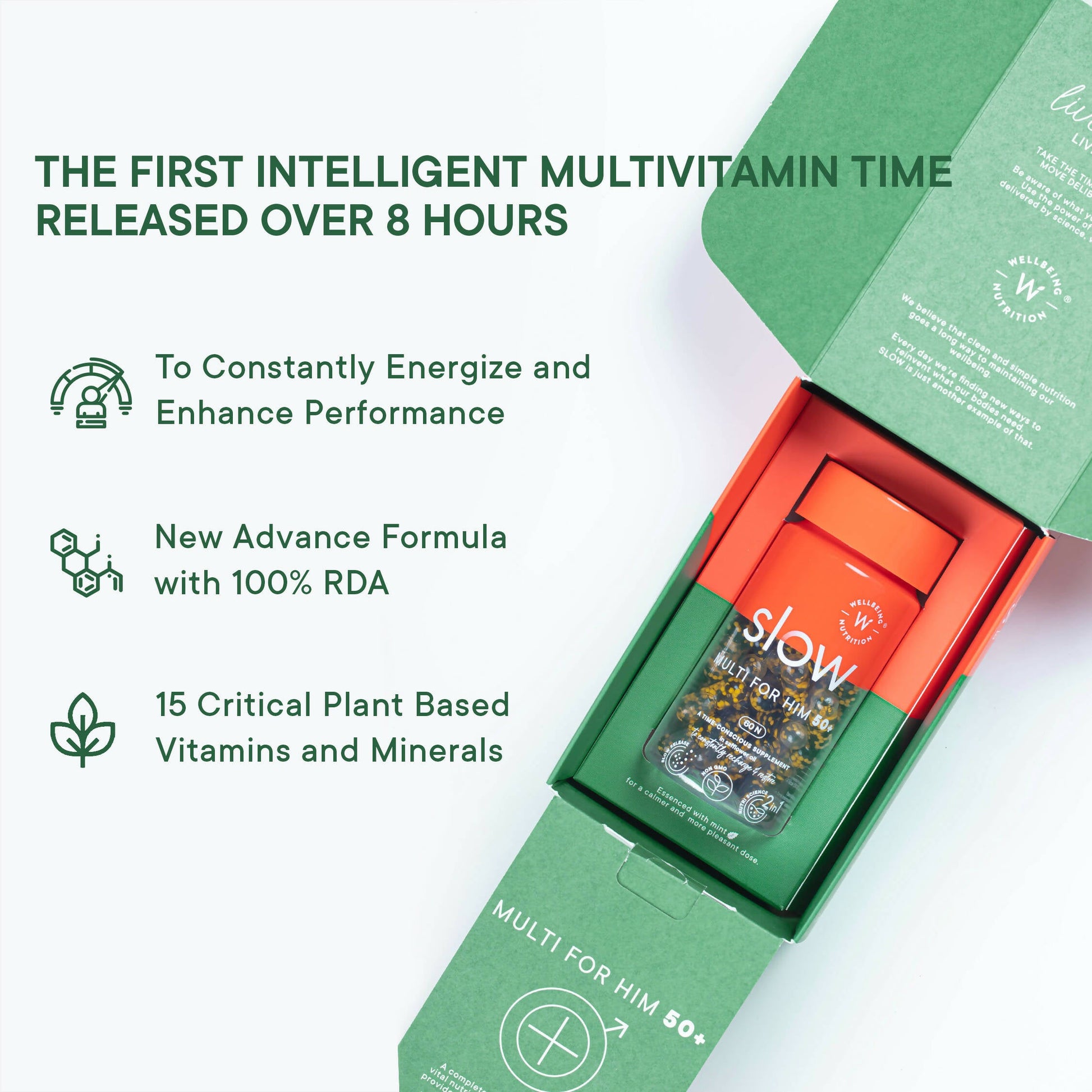 Wellbeing Nutrition Slow | Multivitamin for Him 50+ Capsules - Grab2buy
