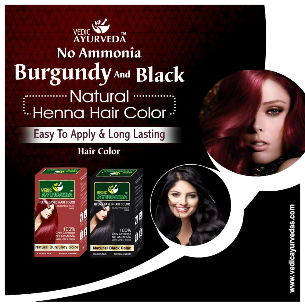 VedicAyurvedas No Ammonia Burgundy & No Ammonia Black Hair Color  Grab2Buy VedicAyurveda Grab2Buy