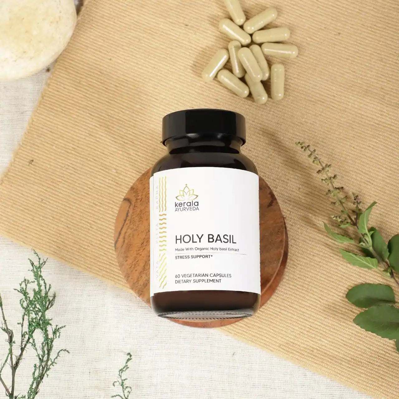 Holy Basil (Tulsi) - Natural Stress Relief with Immune Support (60 Veg Capsules) 
