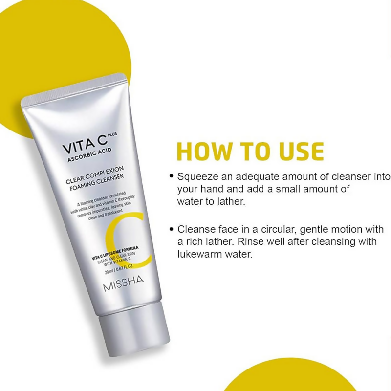 Missha Vita C Plus Clear Complexion Foaming Cleanser  Grab2Buy Missha Grab2Buy