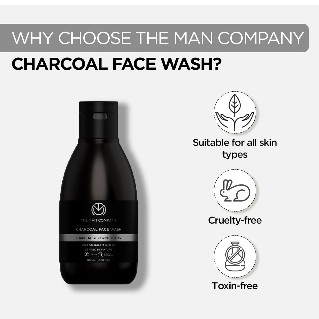The Man Company Activated Charcoal Face Wash For Men  Grab2Buy The Man Company Grab2Buy