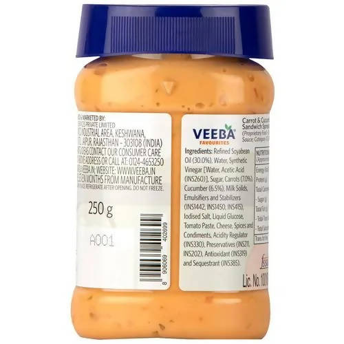 Veeba Carrot & Cucumber Sandwich Spread 