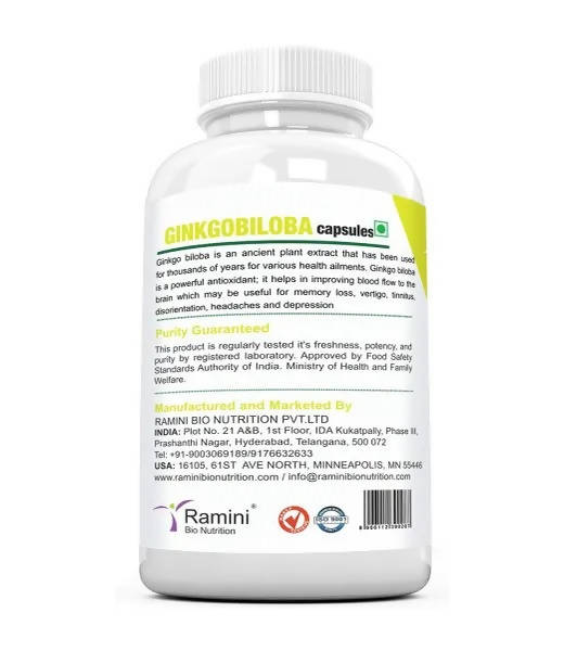 Ramini Bio Nutrition Ginkgo Biloba 500mg Veg Capsules - Grab2buy