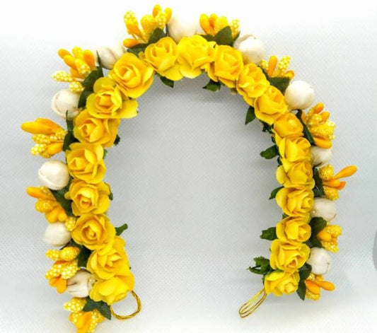 Yellow Flower Gajra  Grab2Buy Mokshi Collections Grab2Buy