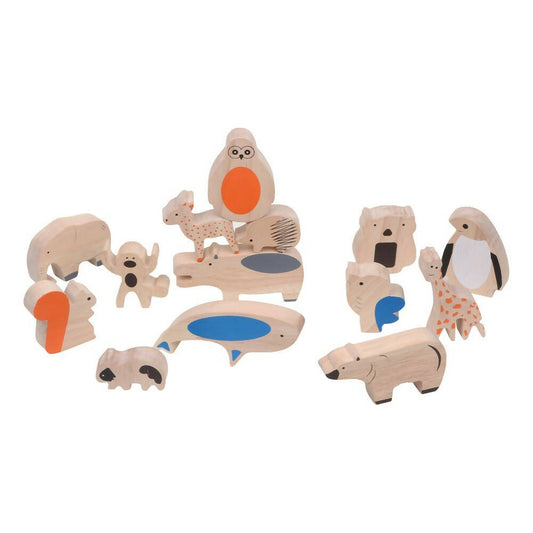 Matoyi Wooden Balancing Animals - 14 Pcs Set - Grab2buy