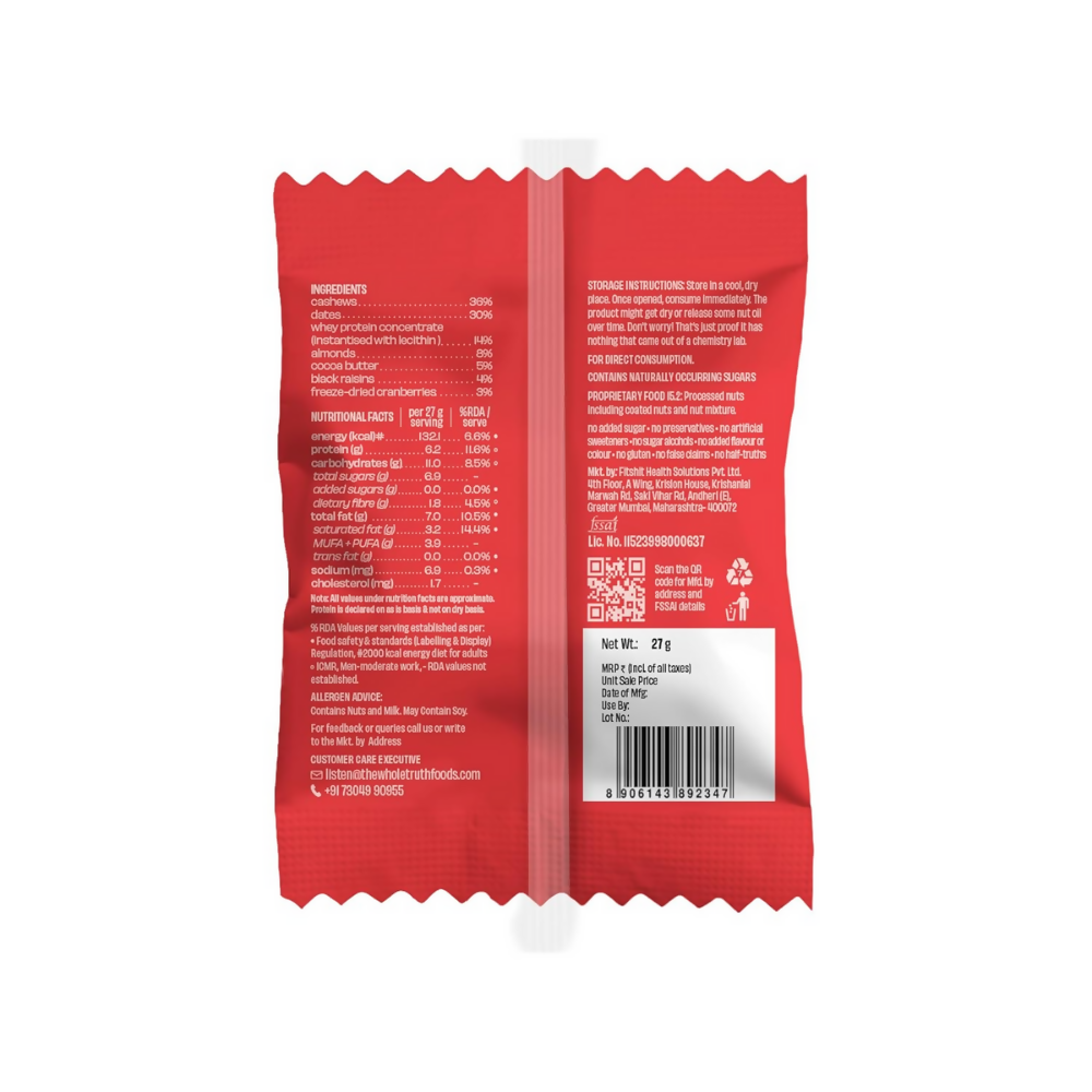The Whole Truth Mini Protein Bars - Cranberry Raisin  Grab2Buy The Whole Truth Grab2Buy
