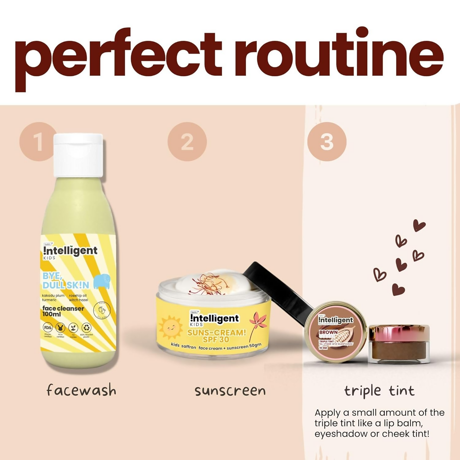 TuCo Intelligent Kids Brown Cocoa Triple Tint Lip, Cheek & Eyeshadow Balm  Grab2Buy TuCo Intelligent Kids Grab2Buy