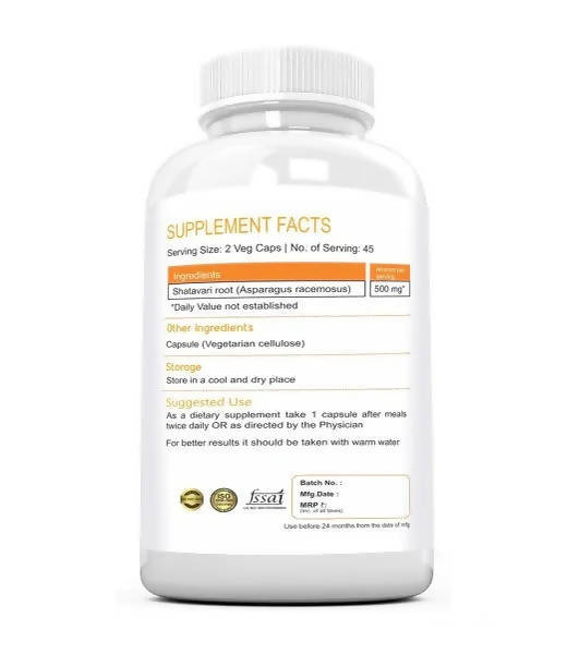Ramini Bio Nutrition Shatavari 500mg Veg Capsules - Grab2buy