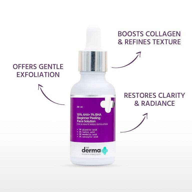 The Derma Co 15% AHA+1% BHA Beginner Peeling Face Solution  Grab2Buy The Derma Co Grab2Buy