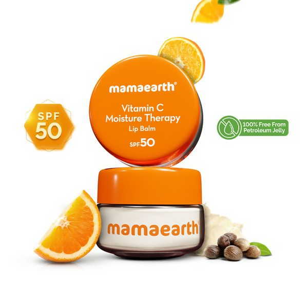 Mamaearth Vitamin C Moisture Therapy Lip Balm SPF 50 with Vitamin C & Honey For Lip Lightening 