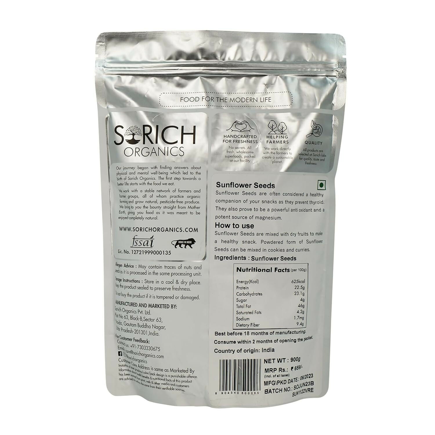 Sorich Organics Raw USDA Organic Sunflower Seeds - Grab2buy
