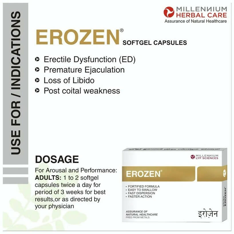 Millennium Herbal Care Erozen Softgel Capsules - Grab2buy