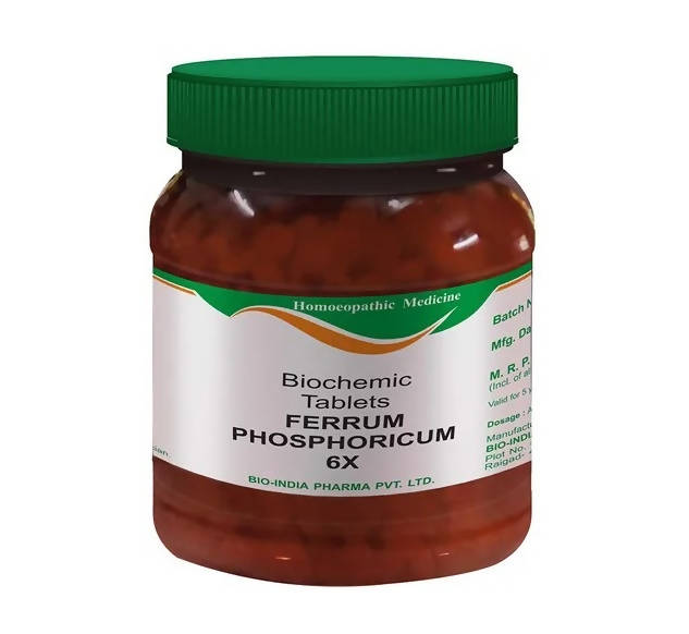 Bio India Homeopathy Ferrum Phosphoricum Biochemic Tablets – Homeopathic Inflammation & Immunity Tissue Salt 