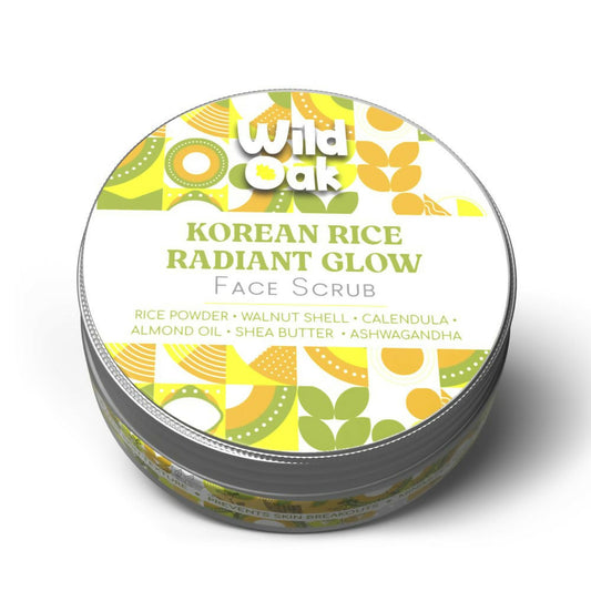 Wild Oak Korean Rice Radiant Glow Face Scrub  Grab2Buy Wild Oak Grab2Buy