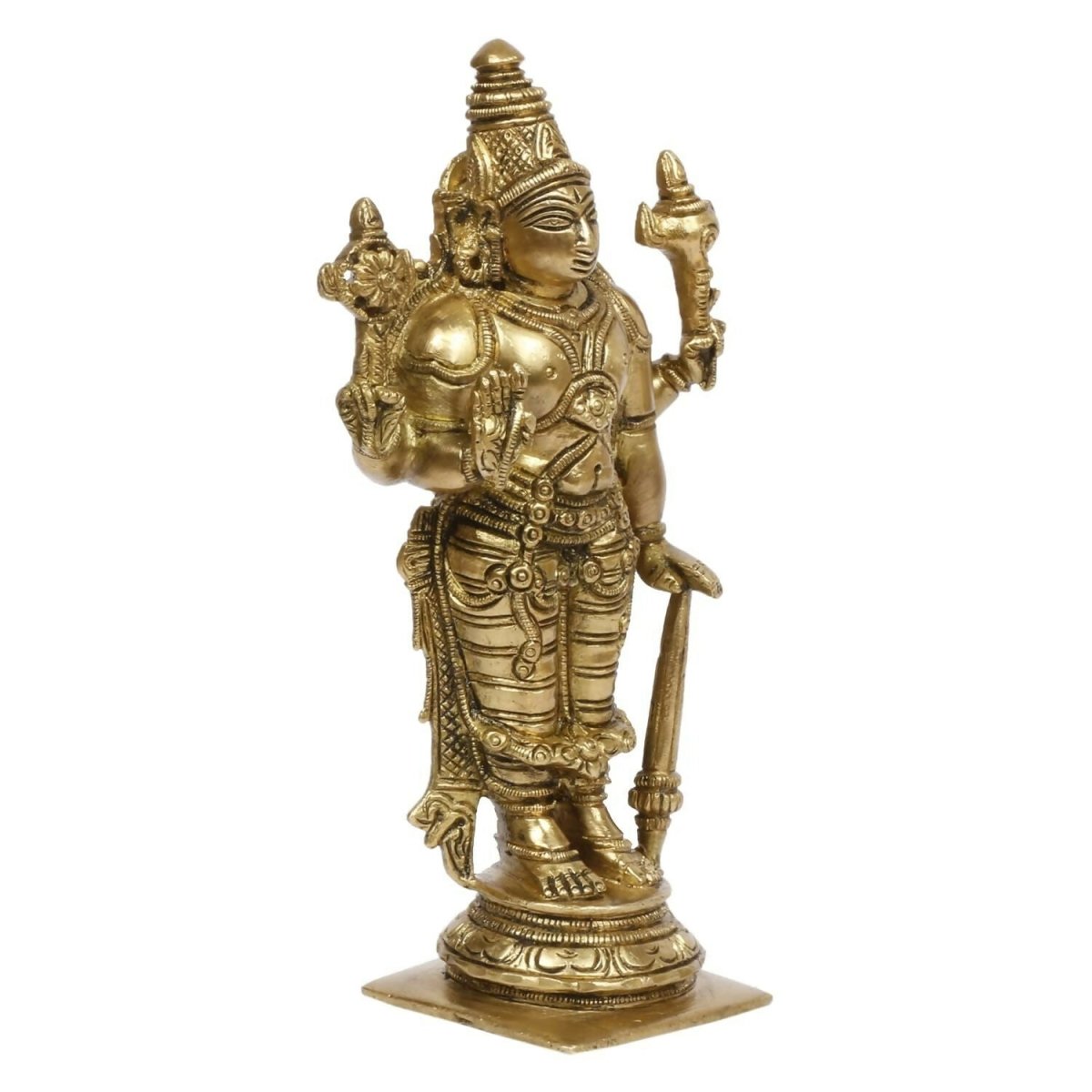 Artvarko Brass Lord Bhagwan Vishnu Narayana With Shankh Chakra Idol - Grab2buy