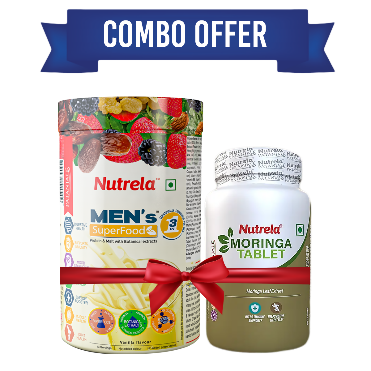 Patanjali Nutrela Men's Superfood + Moringa Tablets Combo 