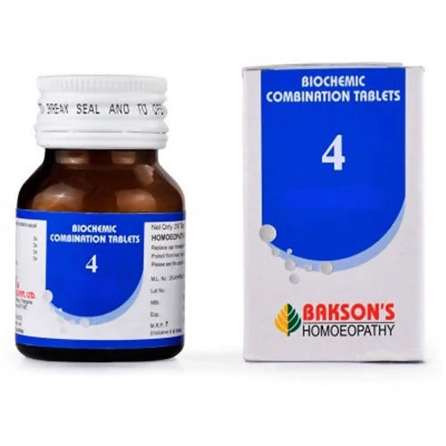 Bakson's Homeopathy Biochemic Combination 4 Tablets 