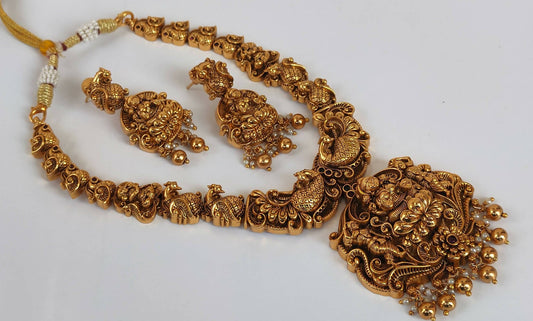 Lakshmi Temple Bridal Necklace Set - Grab2buy