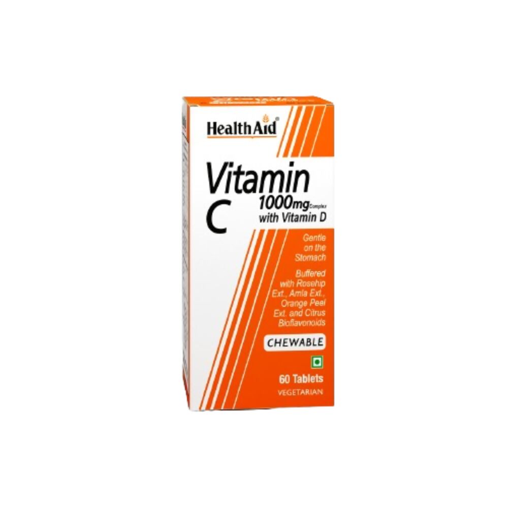 HealthAid Vitamin C 1000 mg Complex with Vitamin D Chewable Tablets 