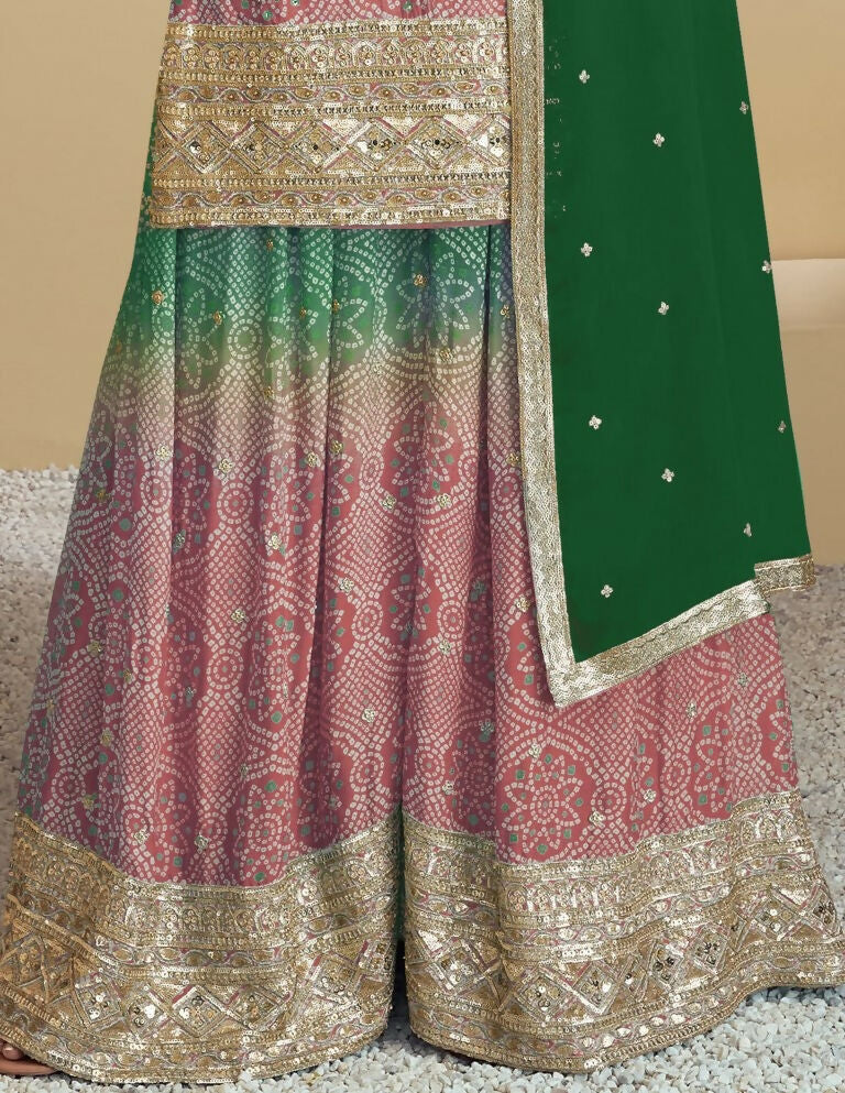 Vastranavya Bandhej Printed Chinon Chiffon Embroidered Sequins Pakistani Suit  Grab2Buy Vastranavya Grab2Buy