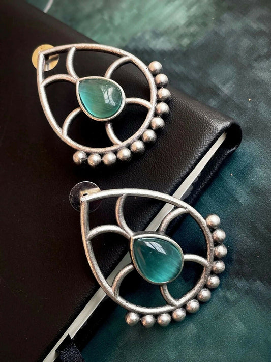 Joban Fashion Silver Replica Monalisa Stone Stud Earring