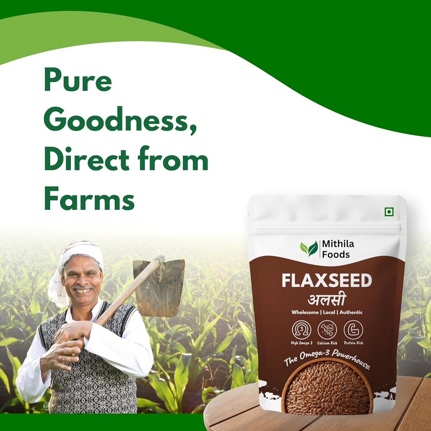 Mithila Foods Premium Flax Seeds Alsi Beej For Weight Loss, Hair Growth & Skin Care