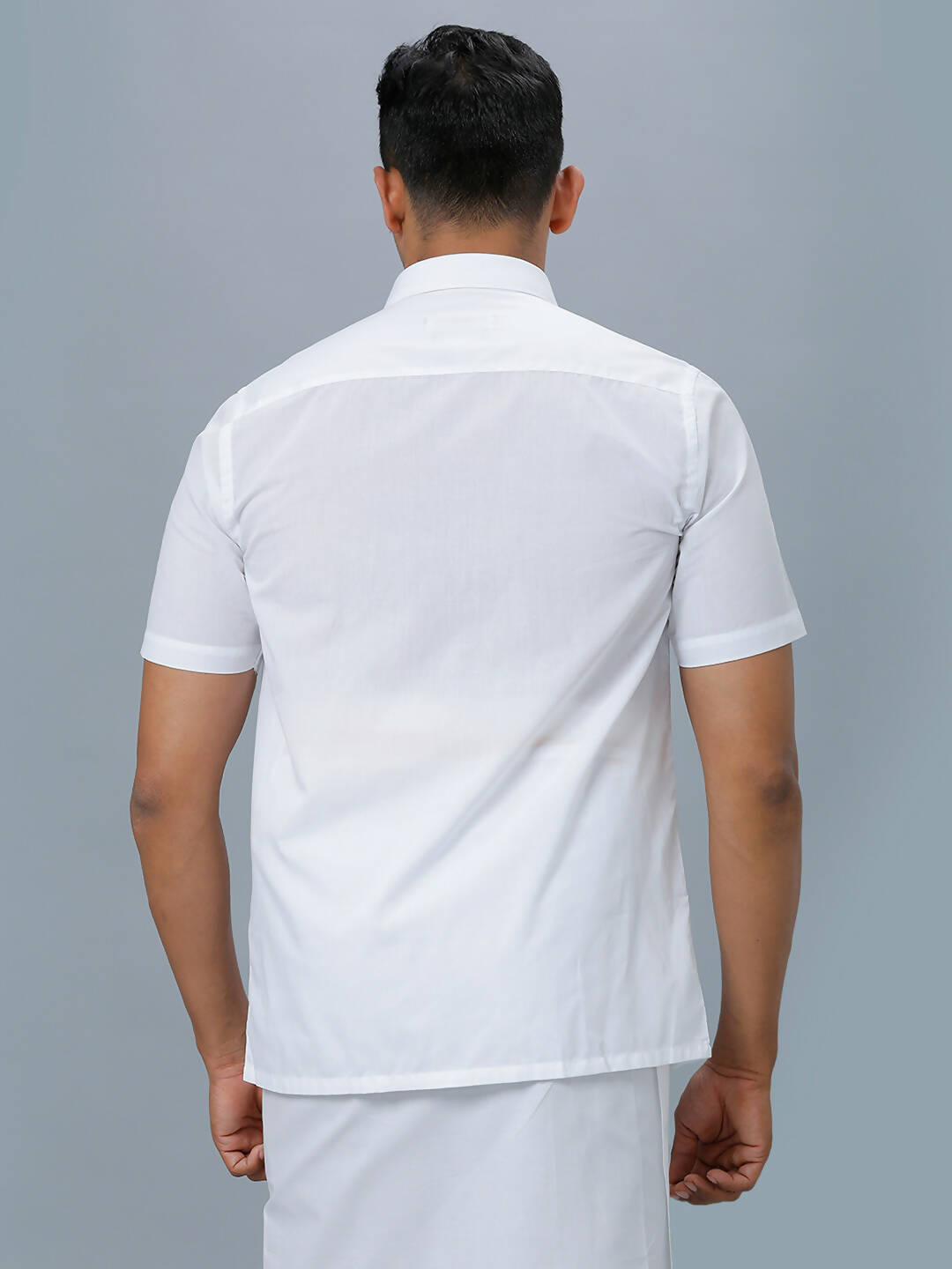 Ramraj Cotton Mens Half Sleeve Formal 100 % Cotton White Shirt 