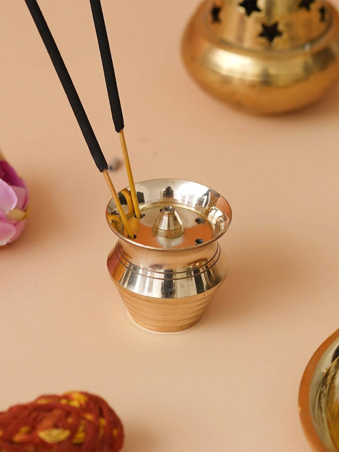 Grab2Buy Yellow Brass Incense Stick Holder 