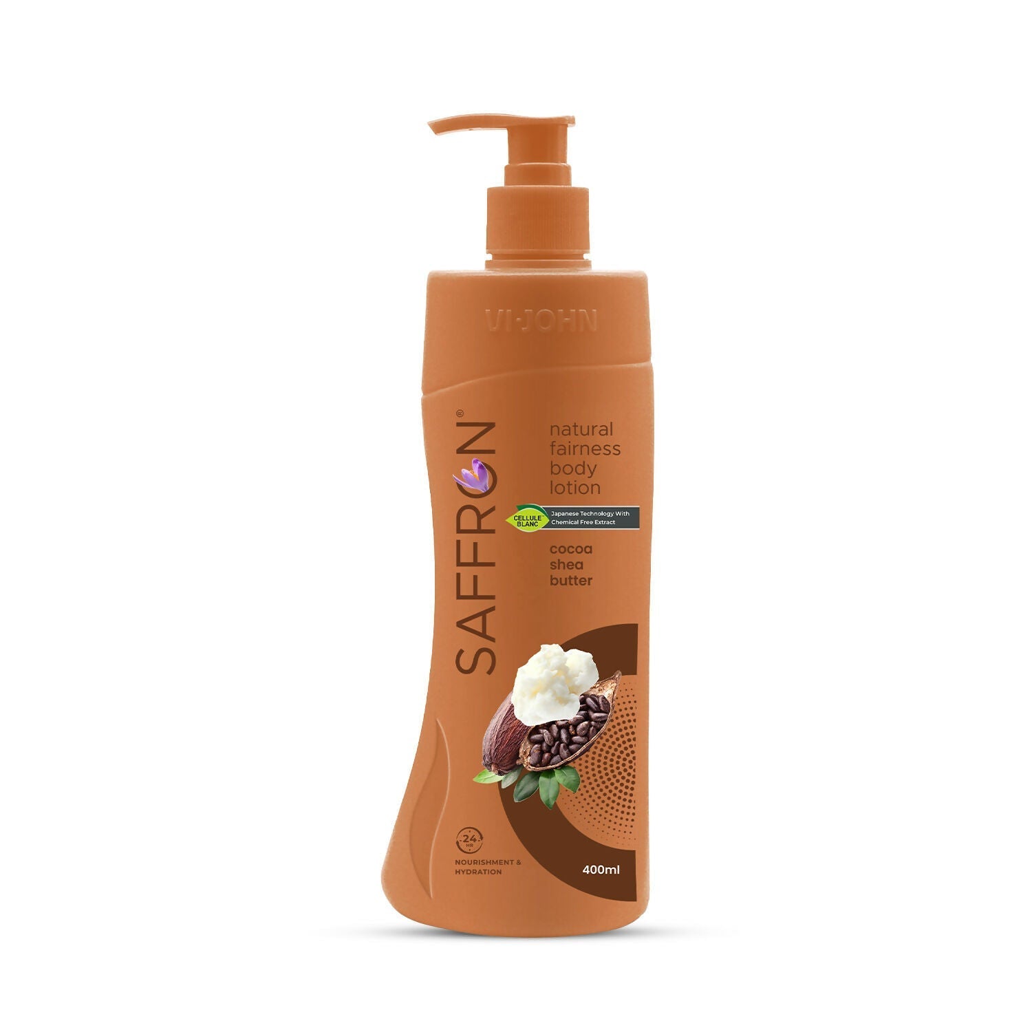 VI-JOHN Saffron Natural Fairness Body Lotion Cocoa Shea Butter Deep Nourishment Soft, Glowing Skin For All Skin Types  Grab2Buy VI-JOHN Grab2Buy