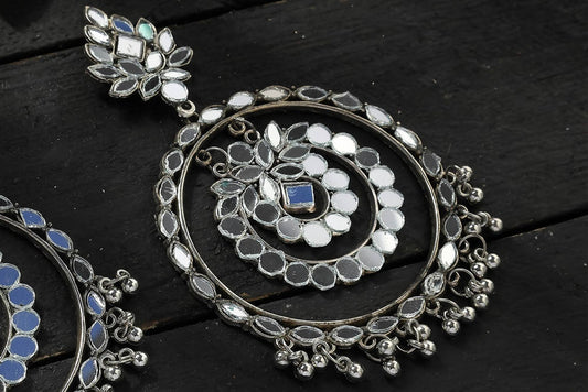 Mominos Fashion Johar Kamal Paki Design Mirror Earrings - Grab2buy