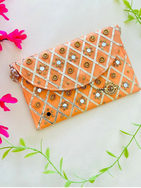 Joban Fashion Clutch Bag With Magnetic Lock - Orange