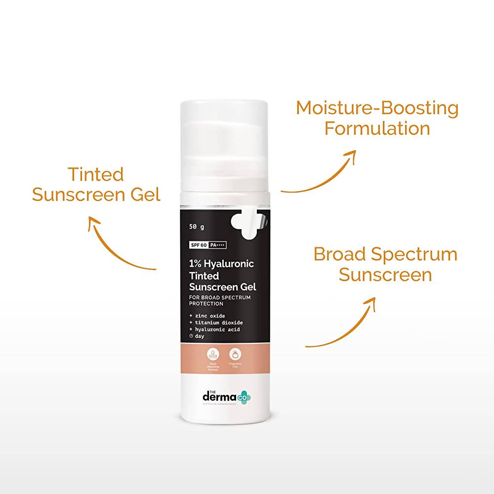 The Derma Co 1% Hyaluronic Tinted Sunscreen Gel  Grab2Buy The Derma Co Grab2Buy