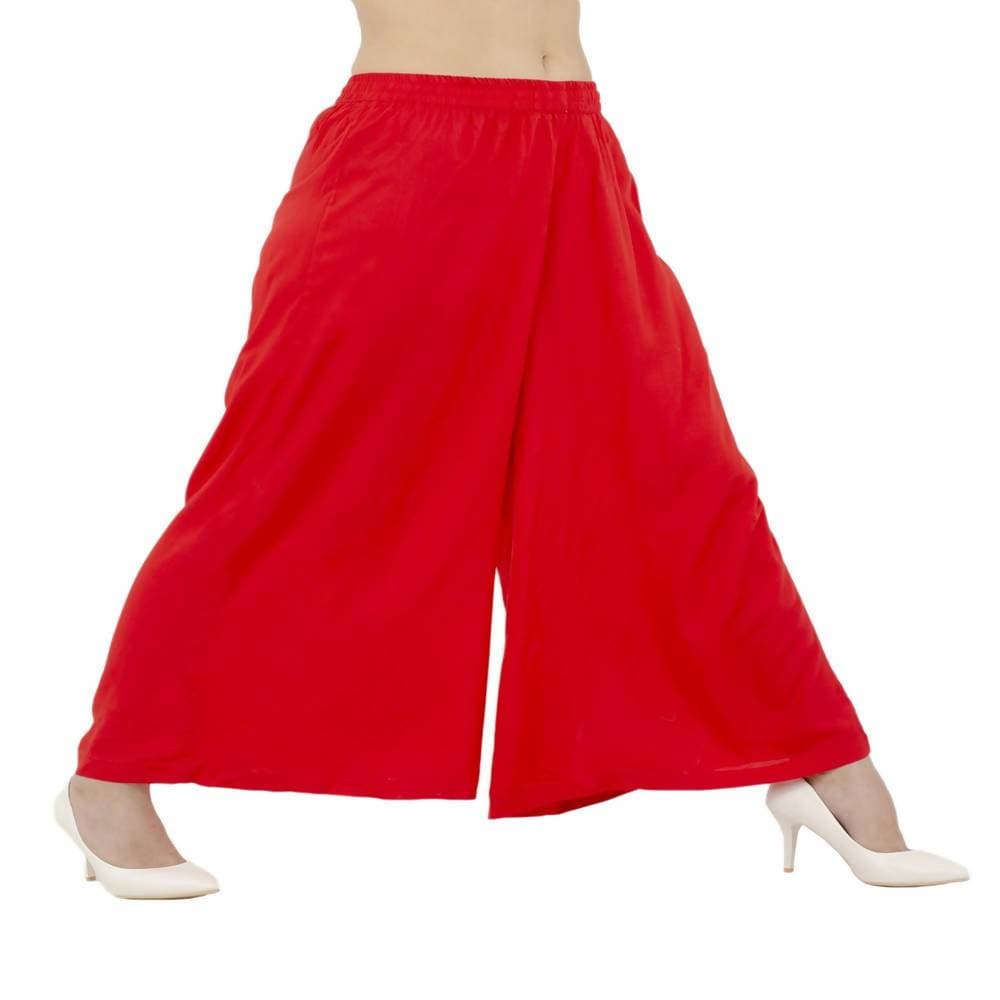 Lagi Women's Red Solid Palazzo (PLZ03B) 