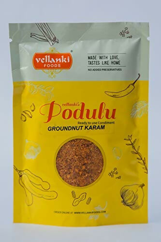 Vellanki Foods Powders 4 Pack Combo (Each 250 gm) - Nalla Karam, Idli Karam, Kobbari Karam, Palli Karam 