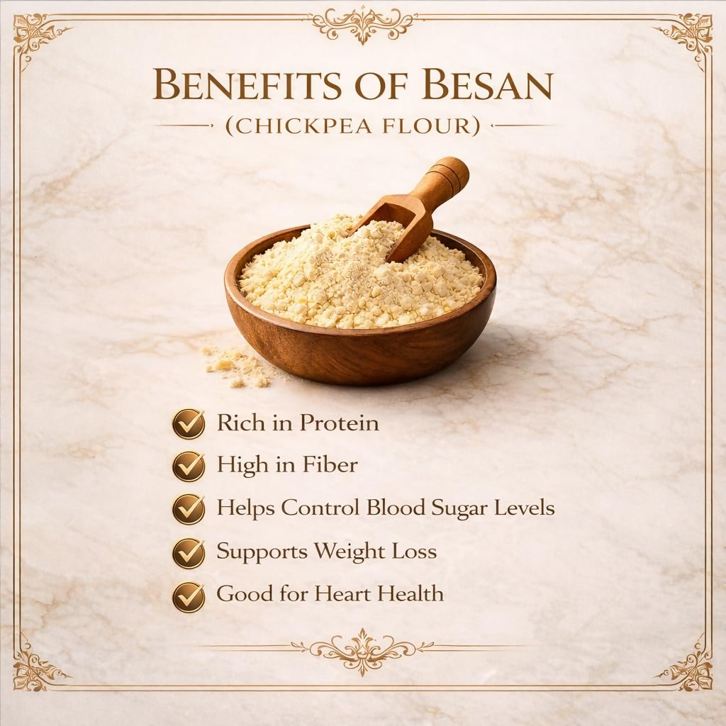 Village-Organica Besan Stone Grounded Unpolished Gram Flour  Grab2Buy Village-Organica Grab2Buy