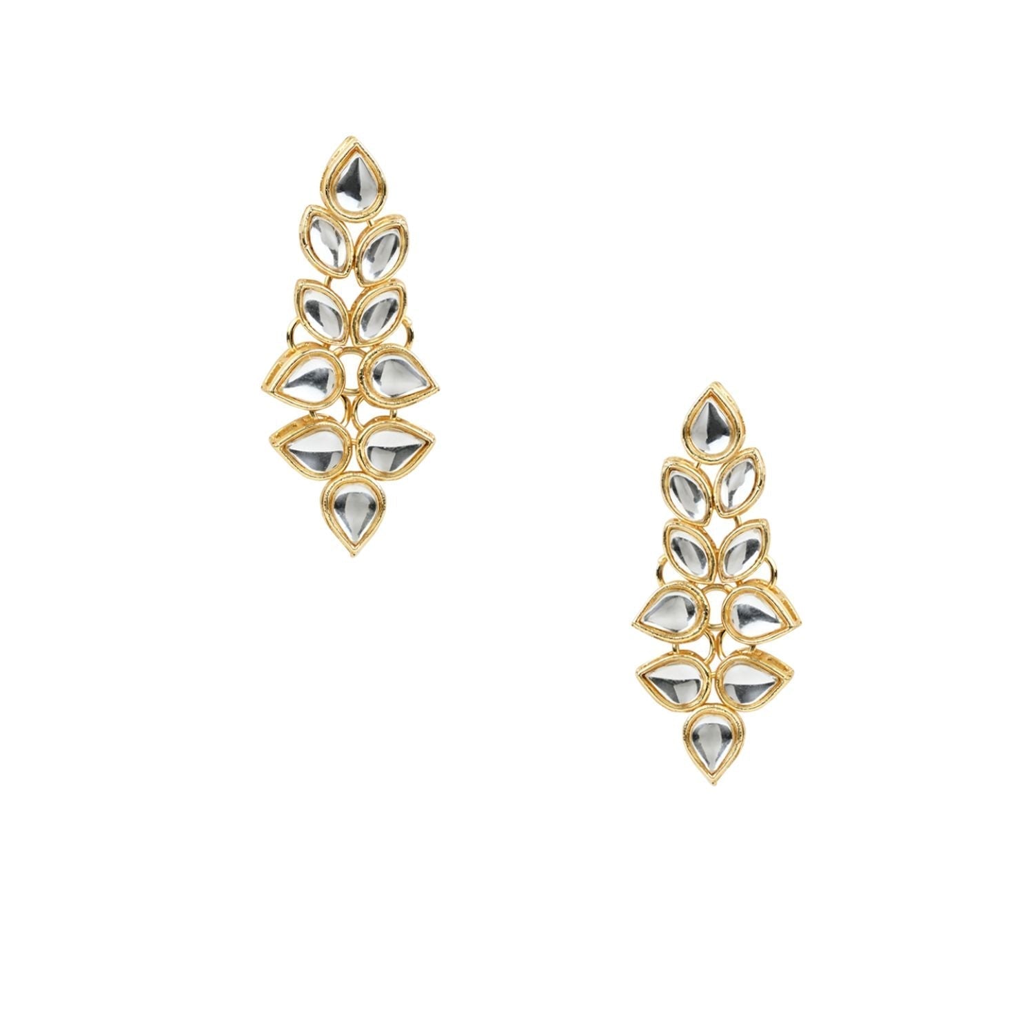 Gold-Polished Traditional Kundan Necklace Jewellery Set with Earrings & Maang Tikka for Women - Wahe Jewels Noz2Toz