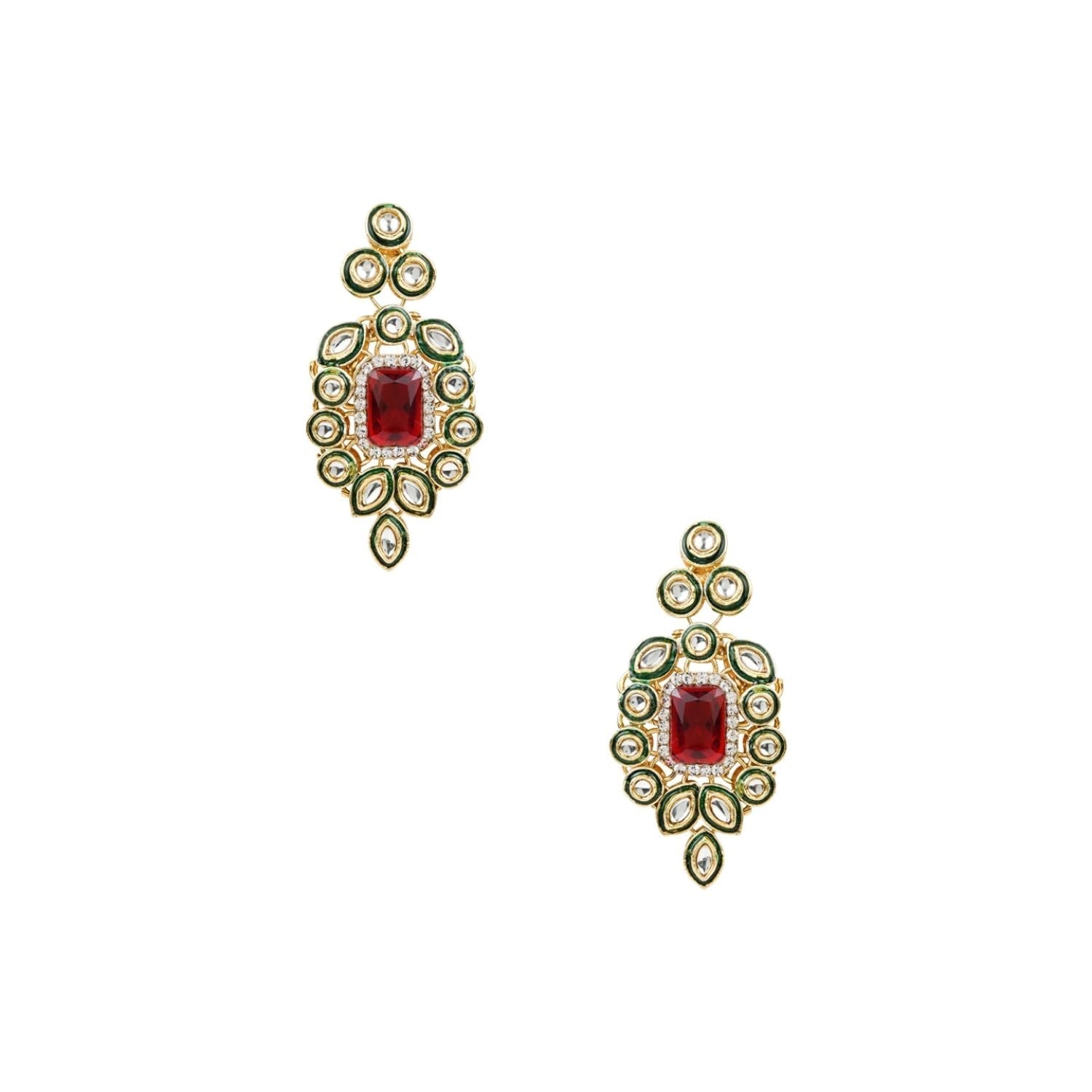 Gold-Polished Traditional Kundan & Stone Studded Choker Necklace Jewellery with Earrings & Maang Tikka Set for Women - Wahe Jewels Noz2Toz