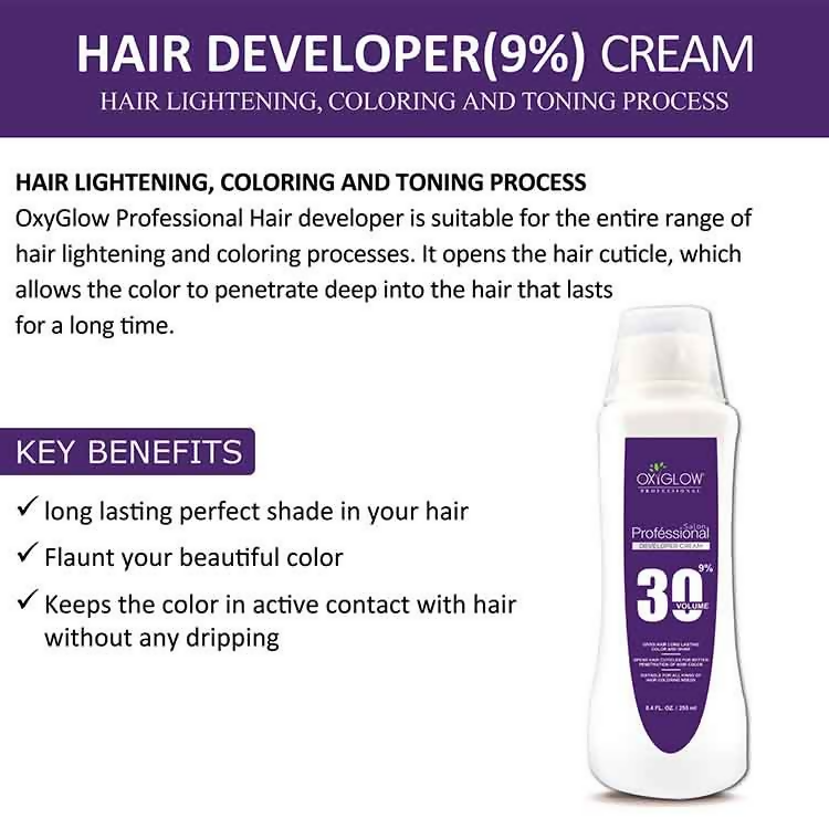 Oxyglow Herbals Professional Hair Color Developer - 30 Volume (9%) Orange 
