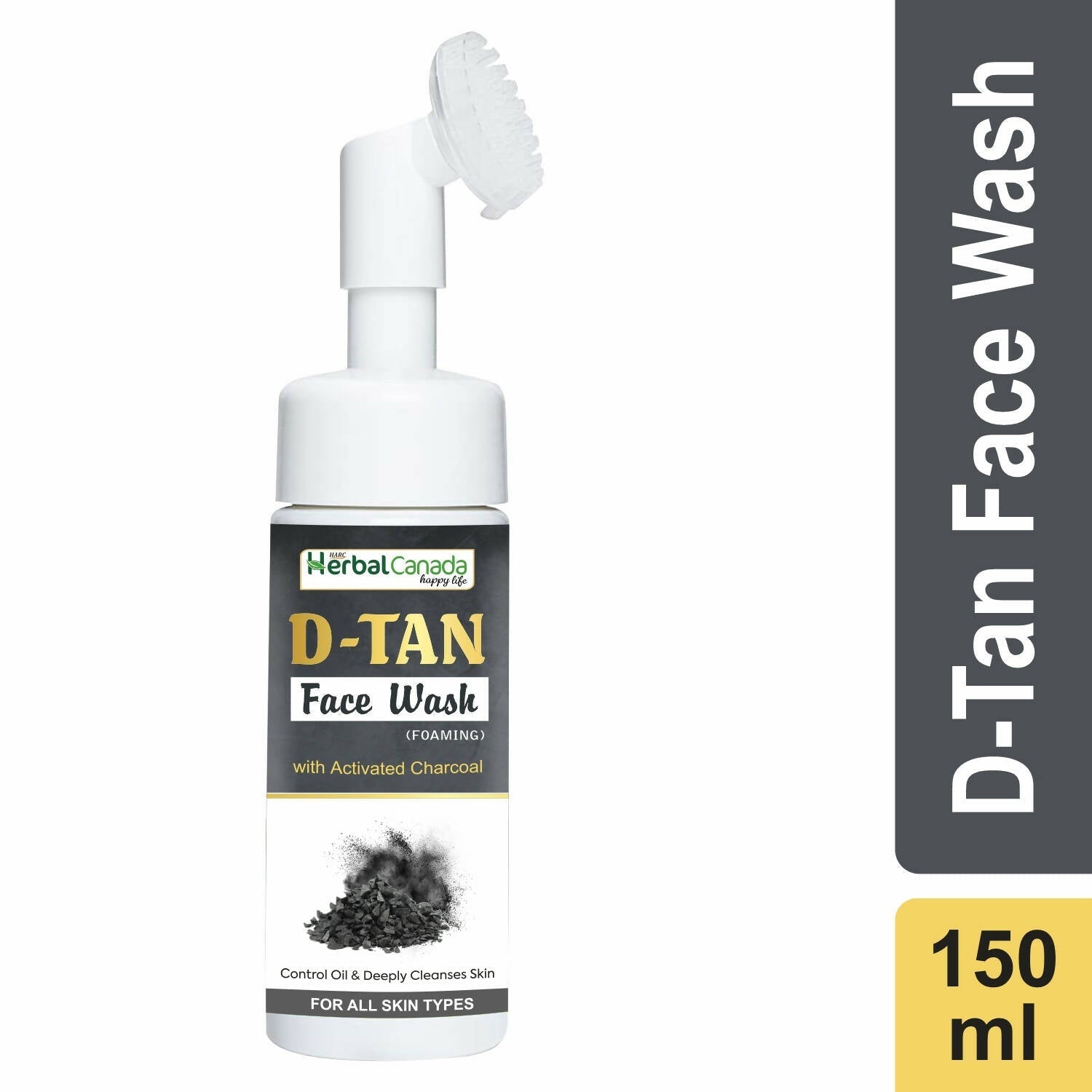Herbal Canada D-Tan Foam Face Wash with Built in Face Brush 