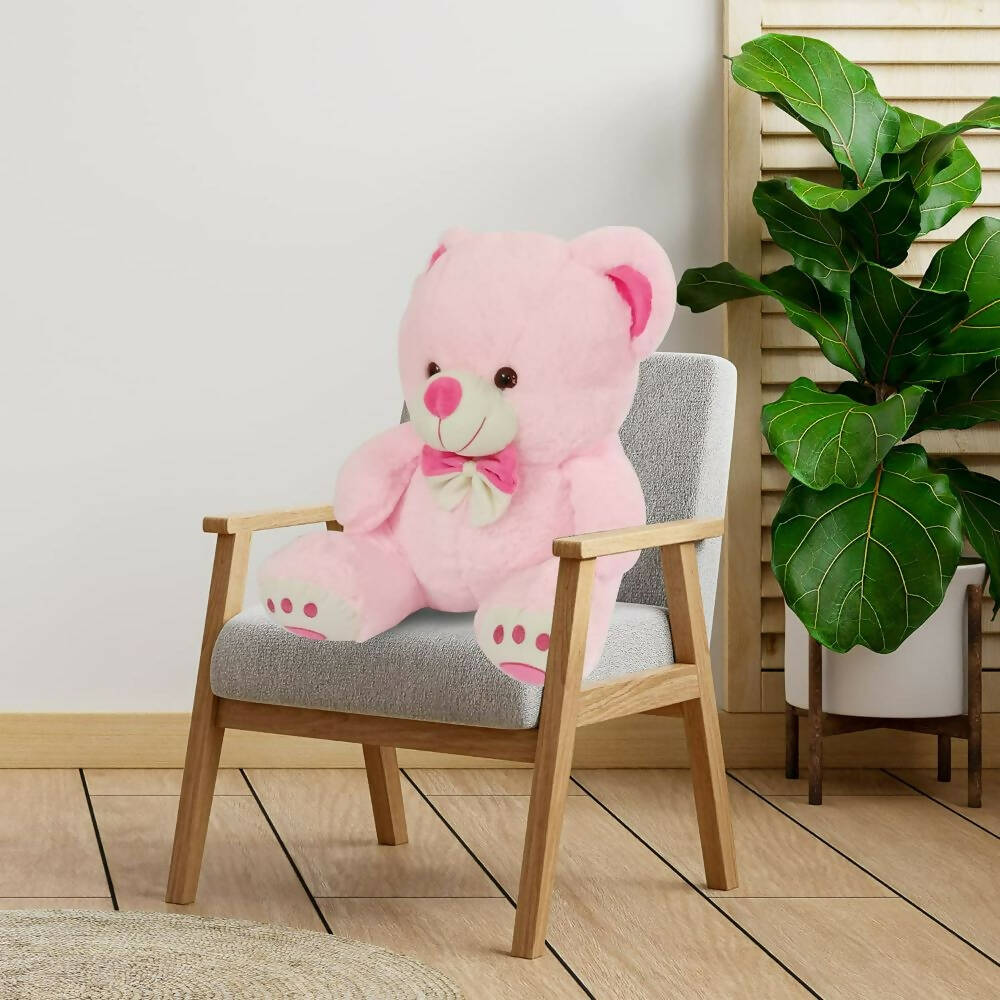 Webby Plush Cute Sitting Teddy Bear Soft Toys With Neck Bow And Foot Print, Pink  Grab2Buy Generic Grab2Buy