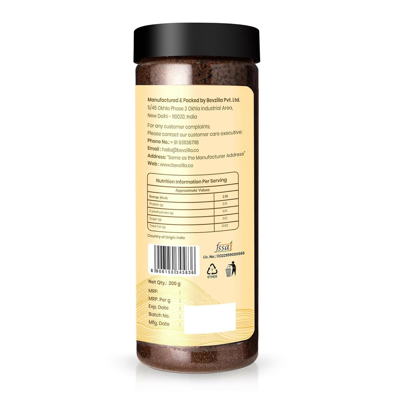 Bevzilla Premium Butterscotch Coffee Powder 100% Arabica 