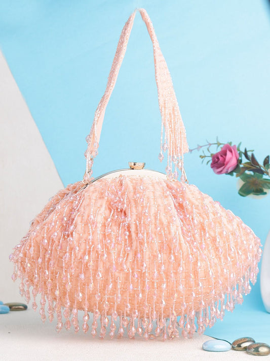 New Stylish Partywear Orange Crystal Potli Bag for Womens by House of Ree