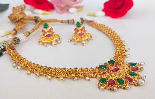 Ruby Emeralds Gold Plated Bridal Jewelry - Grab2buy